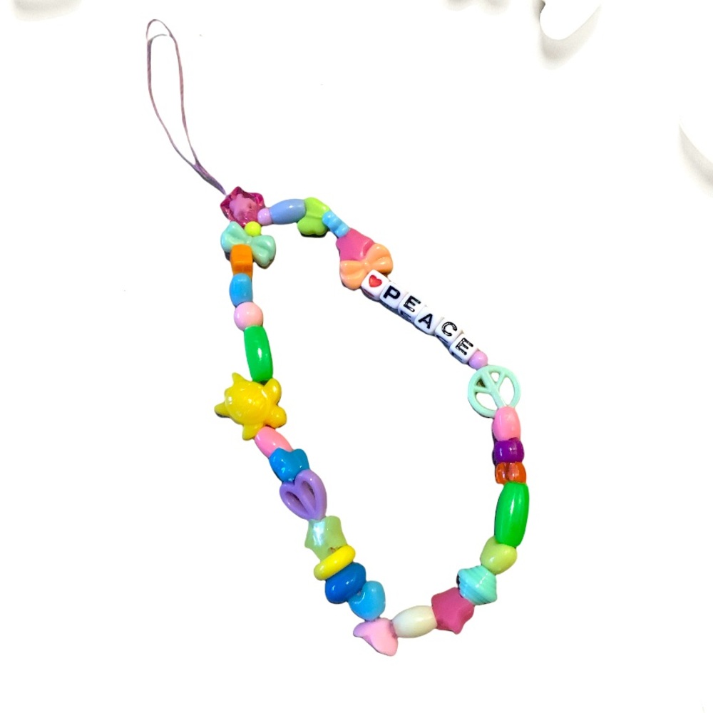 Handmade Beaded “Peace” Phone Charm